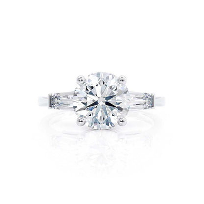 1 CT Round Three Stone Lab Grown Diamond Engagement Ring