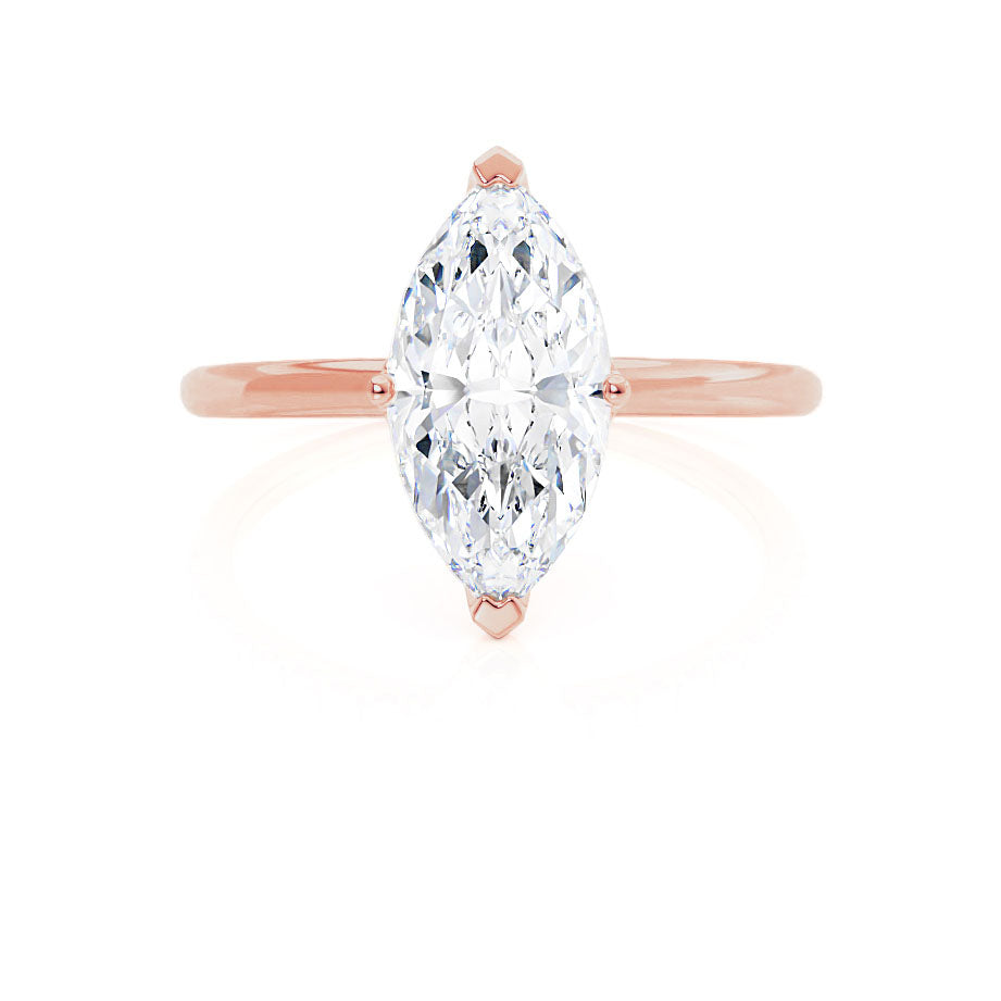 1 CT Marquise Solitaire Lab Grown Diamond Engagement Ring
