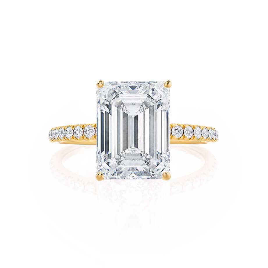 2.52 CT Emerald Pave Lab Grown Diamond Engagement Ring