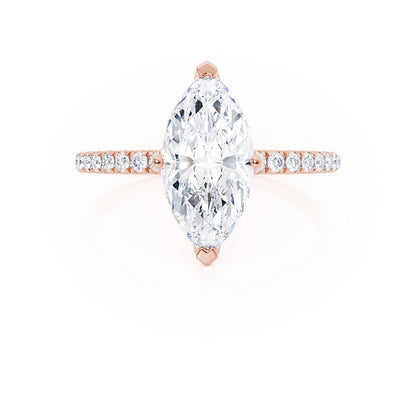 1 CT Marquise Pave Lab Grown Diamond Engagement Ring