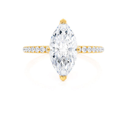 1 CT Marquise Pave Lab Grown Diamond Engagement Ring
