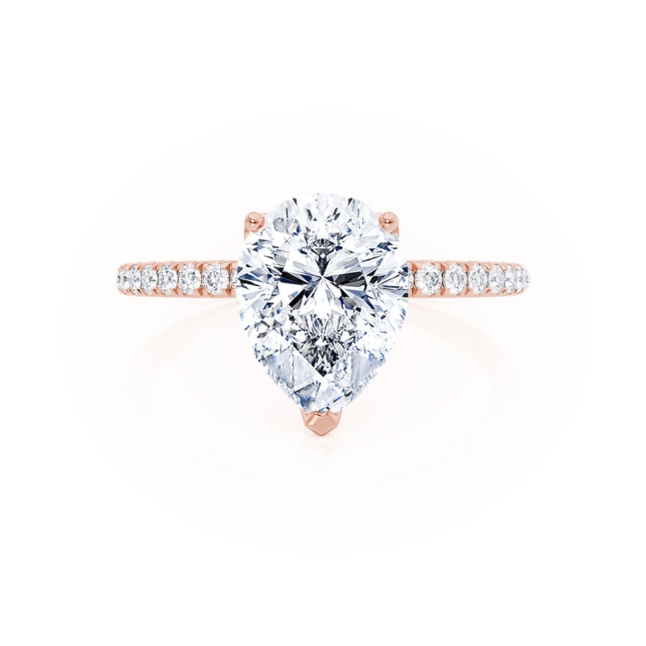 1.2 CT Pear Pave Lab Grown Diamond Engagement Ring