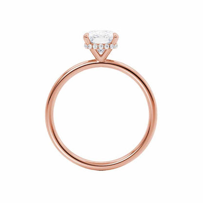1.5 CT Elongated Cushion Hidden Halo Lab Grown Diamond Engagement Ring
