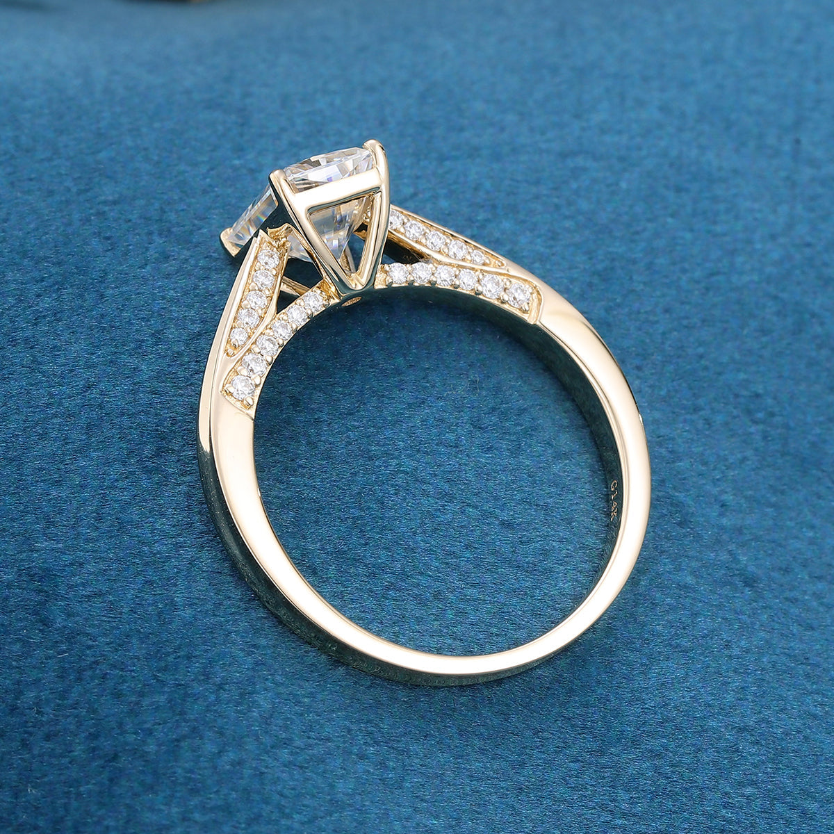 1.68 CT Radiant Pave Lab Grown Diamond Engagement Ring
