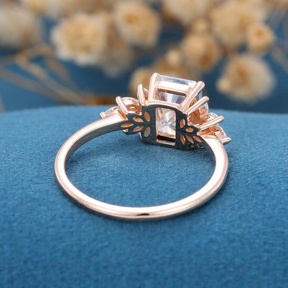 2.43 CT Radiant Cluster Lab Grown Diamond Engagement Ring