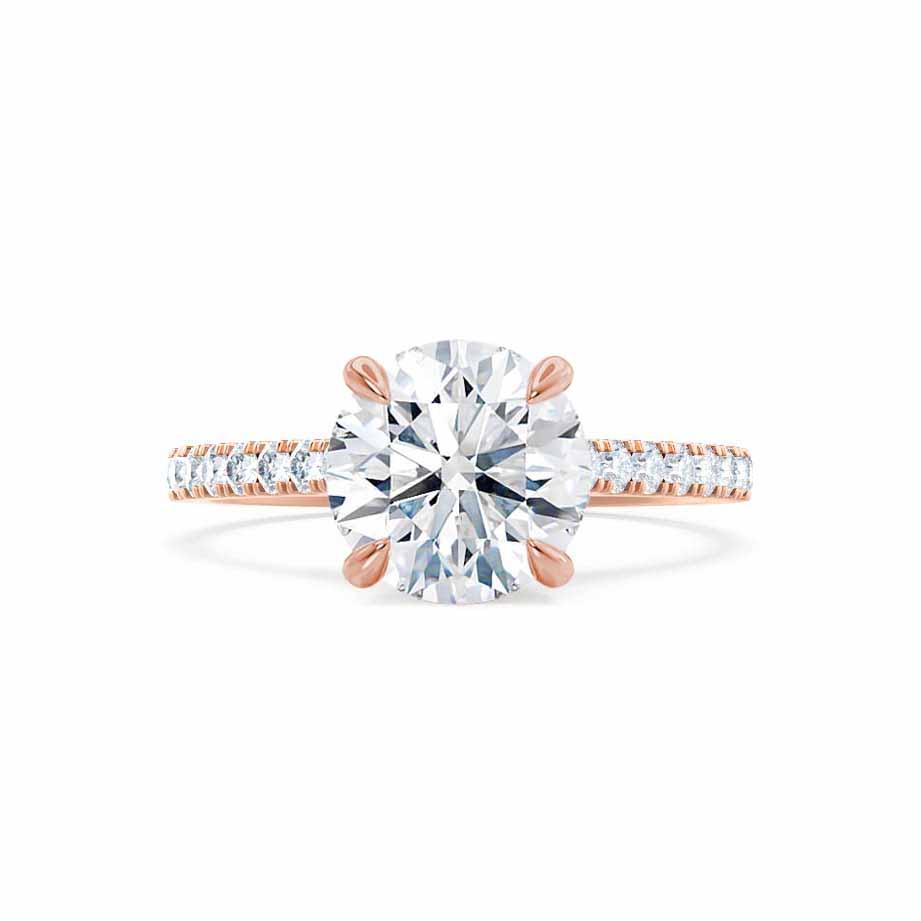 1.2 CT Round Pave Lab Grown Diamond Engagement Ring