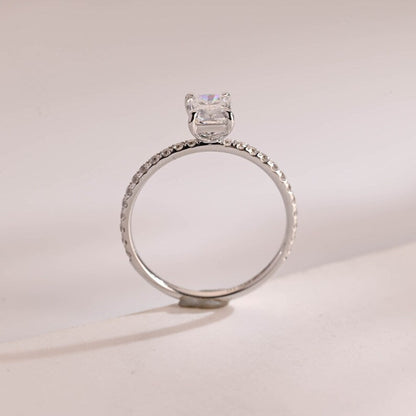 Stunning 1.0 - 2.0 CT Radiant Moissanite Engagement Ring with Pave Design 8