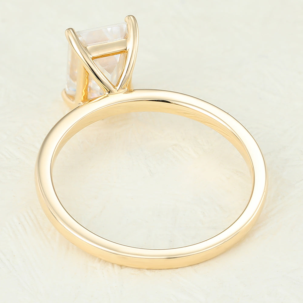 1.6 CT Emerald Solitaire Lab-Grown Diamond Engagement Ring