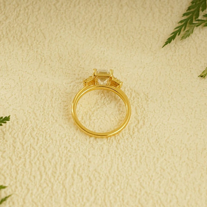 Stunning 1.0 - 2.0 CT Emerald Moissanite Engagement Ring With Cluster Design 10