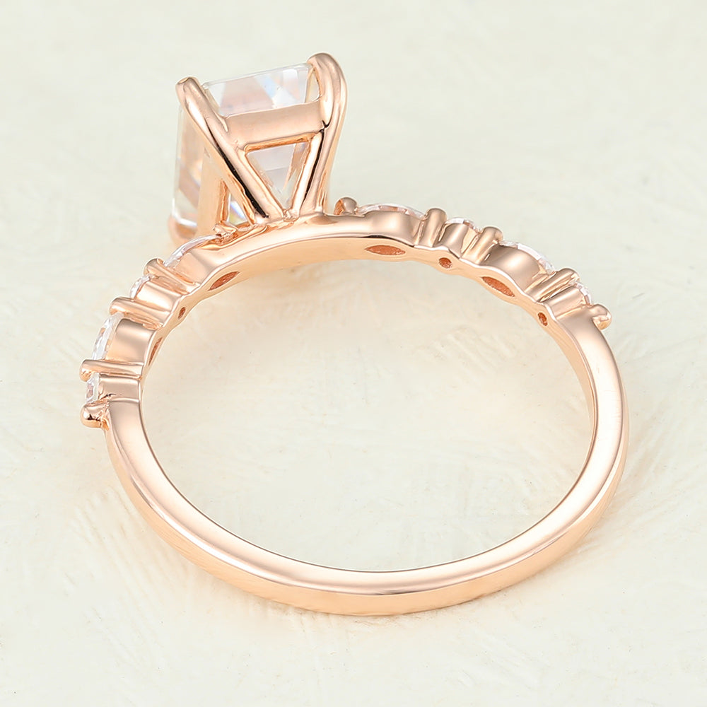 1.6 CT Emerald Pave Lab-Grown Diamond Engagement Ring