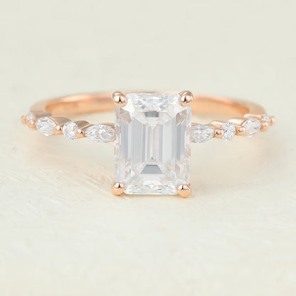 1.6 CT Emerald Pave Lab-Grown Diamond Engagement Ring