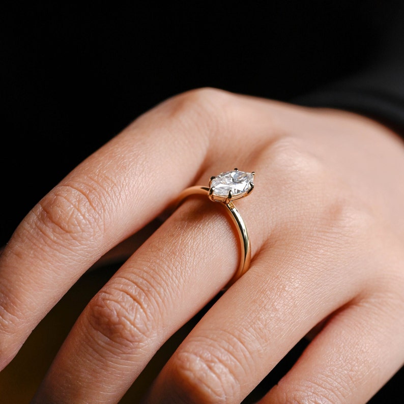 Stunning 1.0 - 2.0 CT Marquise Moissanite Engagement Ring with Solitaire Design 6
