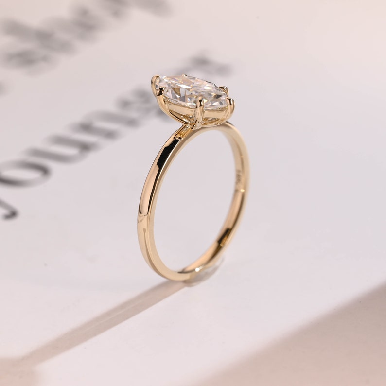 Stunning 1.0 - 2.0 CT Marquise Moissanite Engagement Ring with Solitaire Design 10