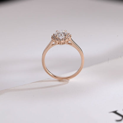 Stunning 1.0 - 2.0 CT Oval Moissanite Engagement Ring with Halo Design 7