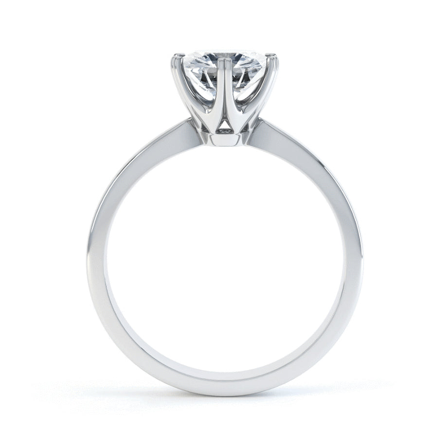 1.5 CT Round Solitaire Lab Grown Diamond Engagement Ring